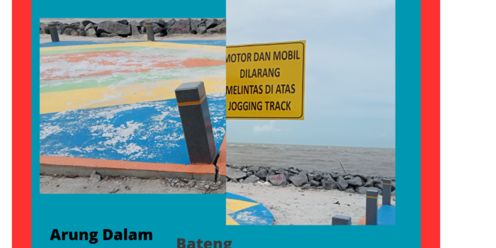 Belum Genap Setahun Pembangunan Tempat Jogging Track Arung Dalam Bateng Mengalami Keretakan