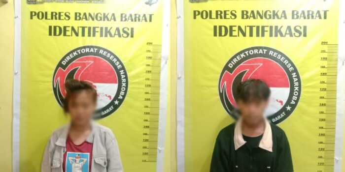 Tim Hantu Satres Narkoba Polres Bangka Barat Tangkap Sepasang Suami Istri Tindak pidana Narkotika