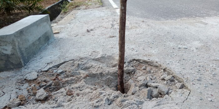 Belum lama di Kerjakan, Pembangunan Box Culvert di Desa C2 Sudah Berlobang