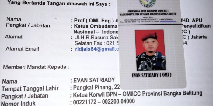 Evan Satriady Lulus Kompetensi OMI, Mengemban Tugas di Wilayah Bangka Belitung