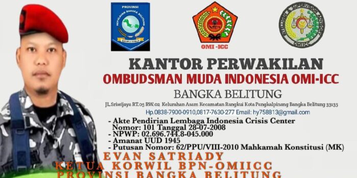 Kantor KORWIL BPN-OMIICC Babel Sudah Berdiri, Siap Menerima Aduan dari Masyarakat 