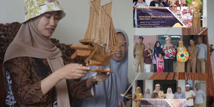 Ketua  Dekranasda Bangka Tengah Lakukan Kunjungan ke Beberapa Pengrajin di Desa Kurau 