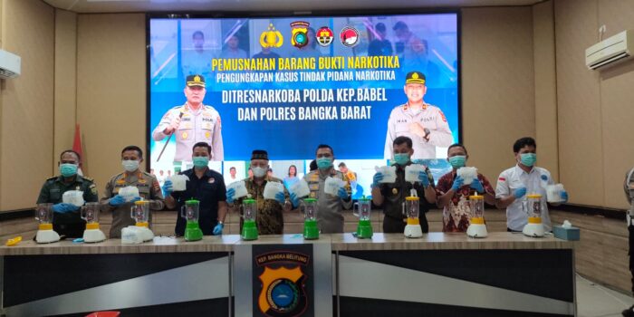 SatResnarkoba Polres Bangka Barat Musnahkan Barang Bukti Narkoba Seberat 35 Kg