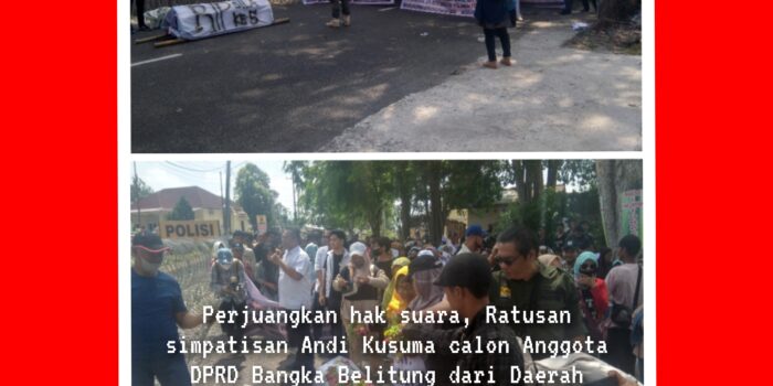 Perjuangkan Hak Suara, Andi Kusuma dan Ratusan Simpatisan Gelar Unjuk Rasa di depan Mapolres Bangka