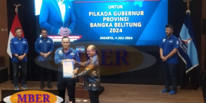 Erzaldi  Resmi Menerima Rekomendasi dari Partai Demokrat Maju Pilgub Babel 2024