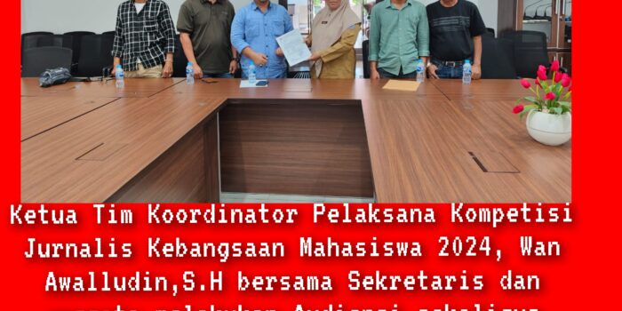 Tim Koordinator Jurnalis Kebangsaan Mahasiswa 2024 , Adakan Audiensi Ke Kesbangpol Babel
