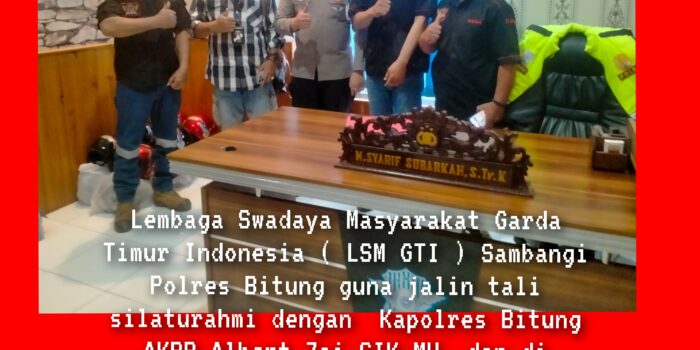 Sambangi Polres Bitung, LSM GTI Jalin Tali Silaturahmi