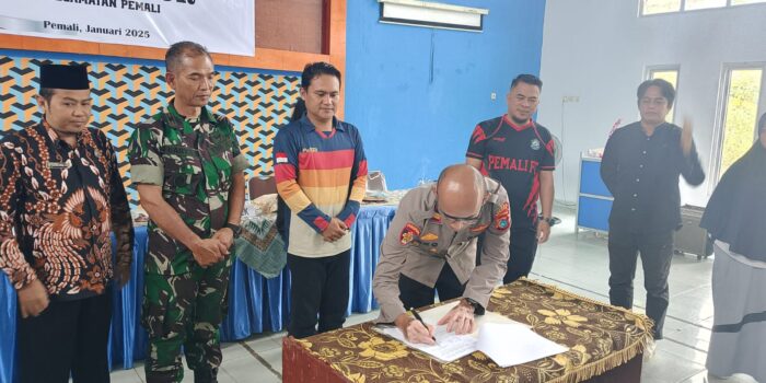 Polsek Pemali Bersama Forkopimcam Gelar Rapat Koordinasi dan Deklarasi Penolakan Aktivitas Geng Motor