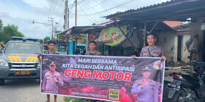 Polsek Muntok Gelar Patroli dan Himbauan Penolakan Aksi Geng Motor