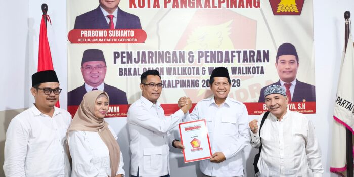 Kontestasi Pilwako Pangkalpinang, Basit Cinda Mendaftar Pertama di Partai Gerindra