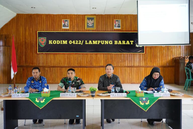 Kodim 0422/Lampung Barat Gelar Rakor Percepatan Penyerapan Gabah dan Beras Dalam Negeri