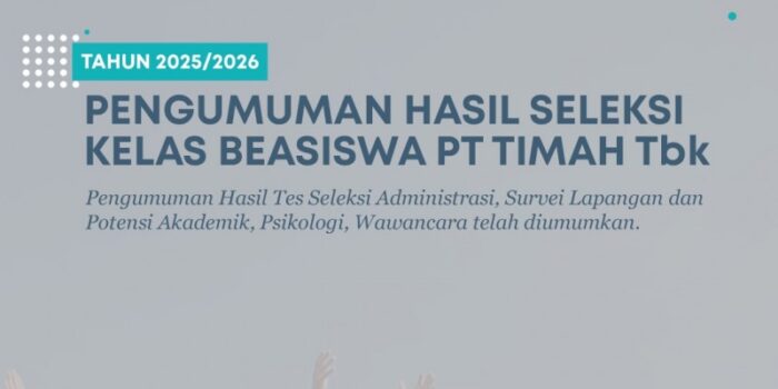 Peduli Pendidikan, PT Timah Umumkan Hasil Seleksi Program Pemali Boarding School Kelas Beasiswa 2025