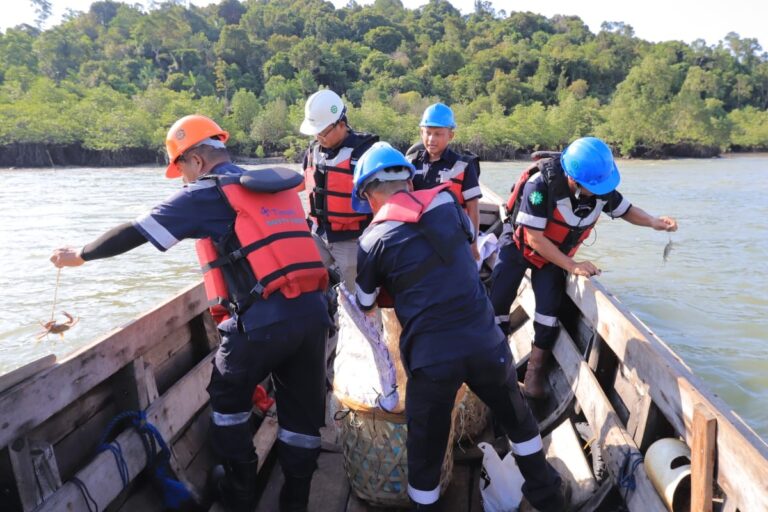Jaga Ekosistem, PT Timah Kembali Restocking ratusan Kepiting Bakau di Perairan Kundur