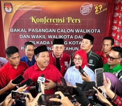 Didukung Enam Parpol, Saparudin–Desy Resmi Daftar ke KPU Pangkalpinang
