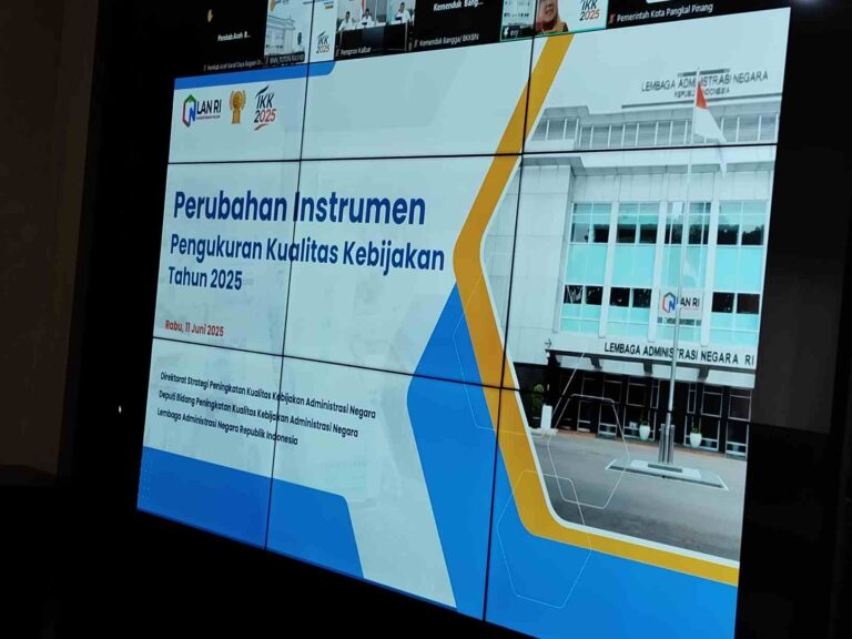 Pemkot Pangkalpinang Ikuti Sosialisasi Indeks Kualitas Kebijakan 2025 dari LAN RI