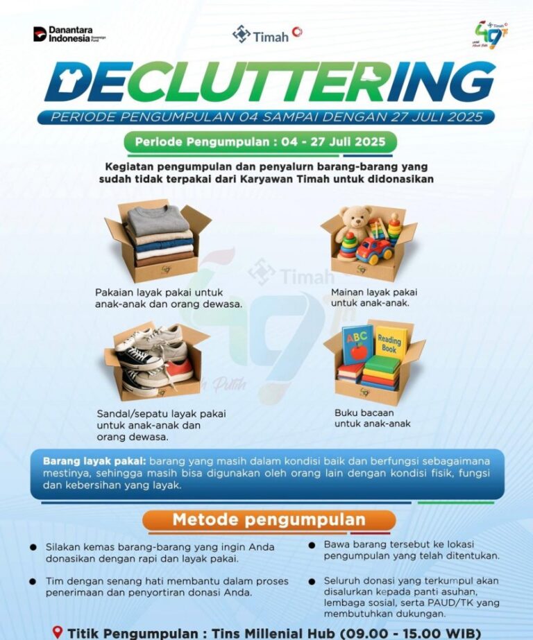 Karyawan PT Timah Terlibat Dalam Aksi Decluttering di saat HUT ke-49