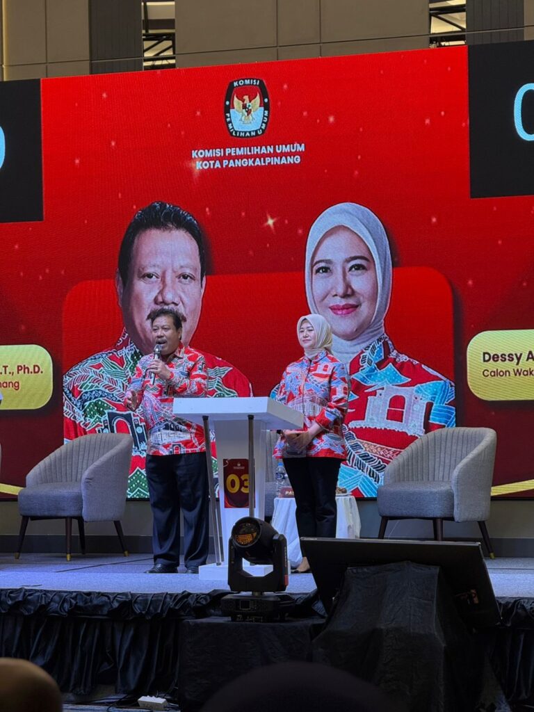 Prof Udin–Cece Dessy Usung Program UMKM, Pendidikan, dan Kesehatan di Pilwako Pangkalpinang 2025
