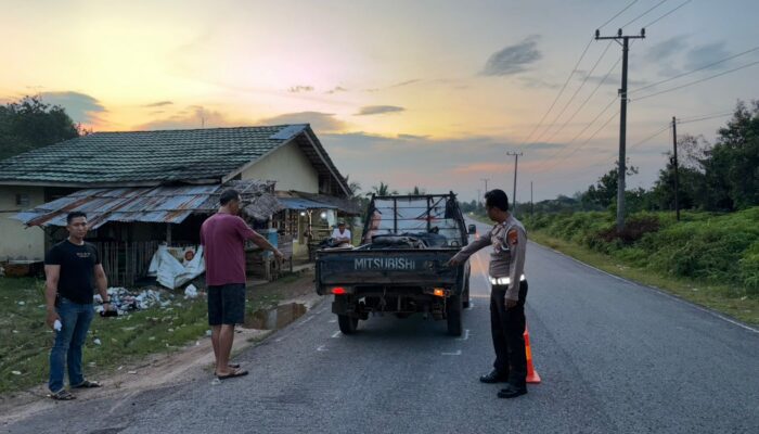 Pengendara Luka di Kepala, Polres Bangka Barat Tangani Kecelakaan di Jalan Raya Bakit