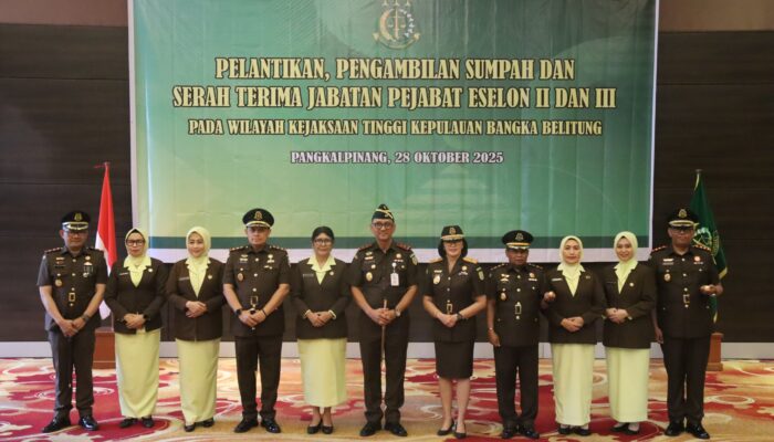 Kejati Babel Lantik Pejabat Eselon II dan III, Dorong Penguatan Kinerja dan Etika Aparat Hukum