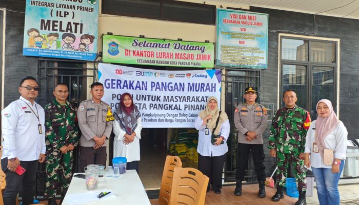 Polsek Bukit Intan Salurkan 21,5 Ton Beras Murah di 14 Titik Pangkalpinang