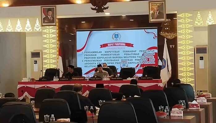Rapat Paripurna DPRD Babel Tunda Penetapan Program Pembentukan Perda Tahun 2026