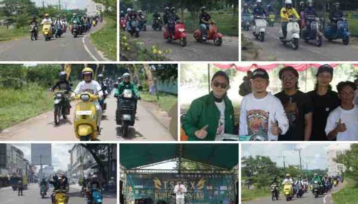 Ratusan Pecinta Vespa Padati Pantai Sumur Tujuh di Gelaran TSSSX Ke-10