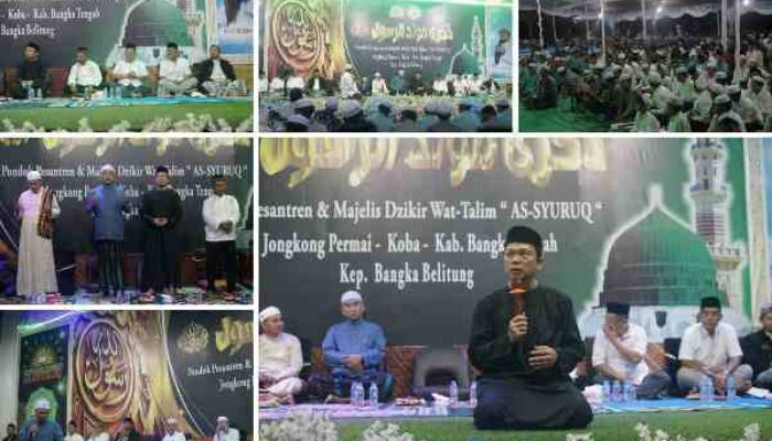 Bupati dan Wabup Bangka Tengah Hadiri Tabligh Akbar Maulid Nabi di Ponpes Assyuruq Koba