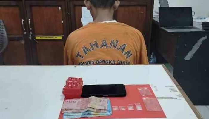 Polres Bangka Barat Amankan Pekerja TI dengan 4 Paket Sabu di Jebus